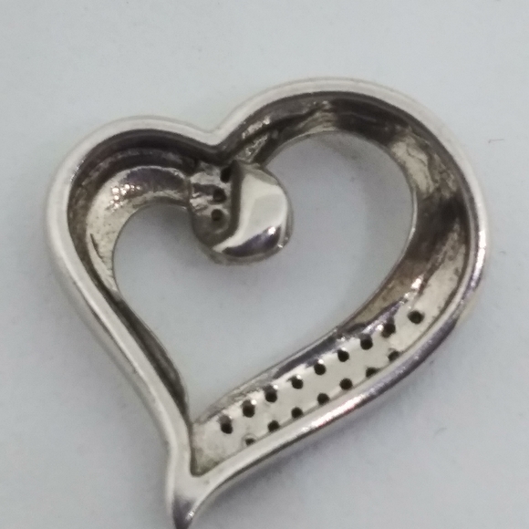 Vtg. Blue diamond heart pendant - Picture 2 of 2